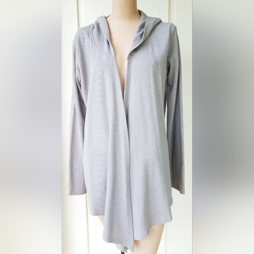 ALTERNATIVE Gray Open Cardigan Hooded Top Size M/L